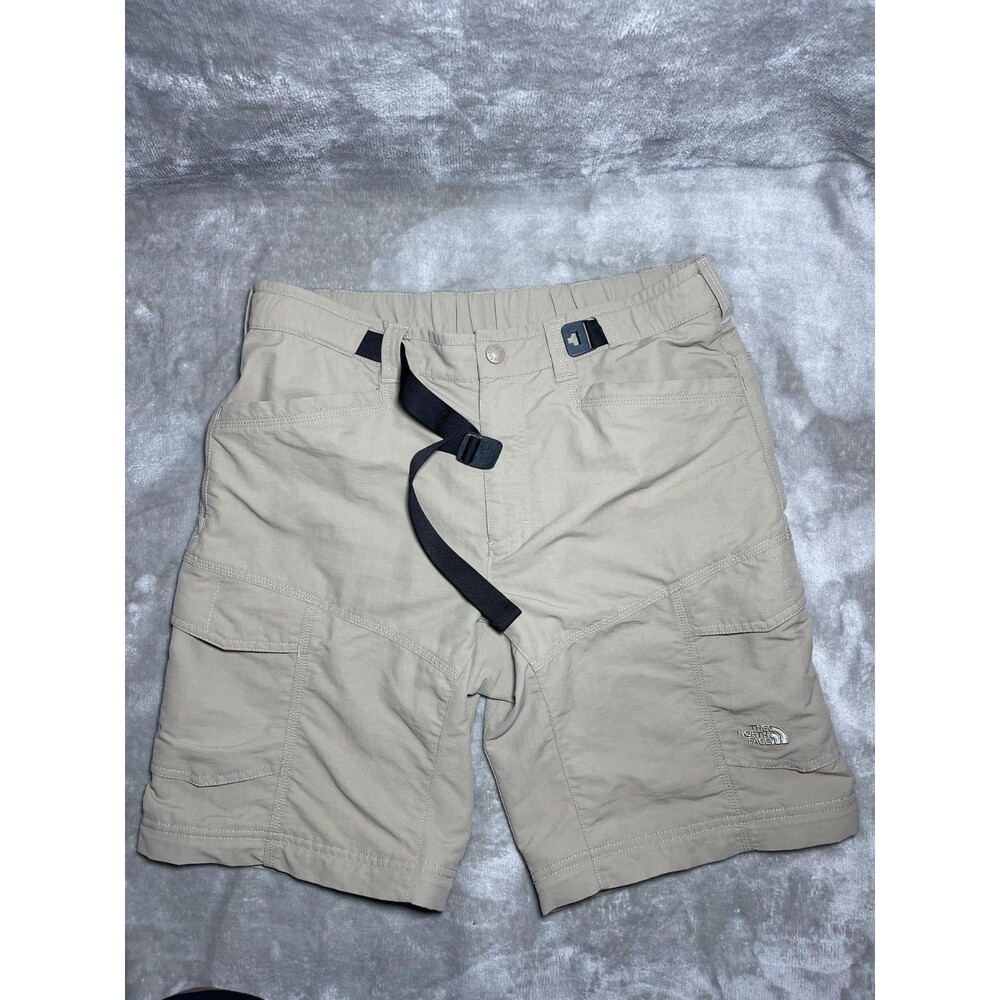 The North Face Cargo Shorts Men's Size Medium Beige Tan Hiking with Belt